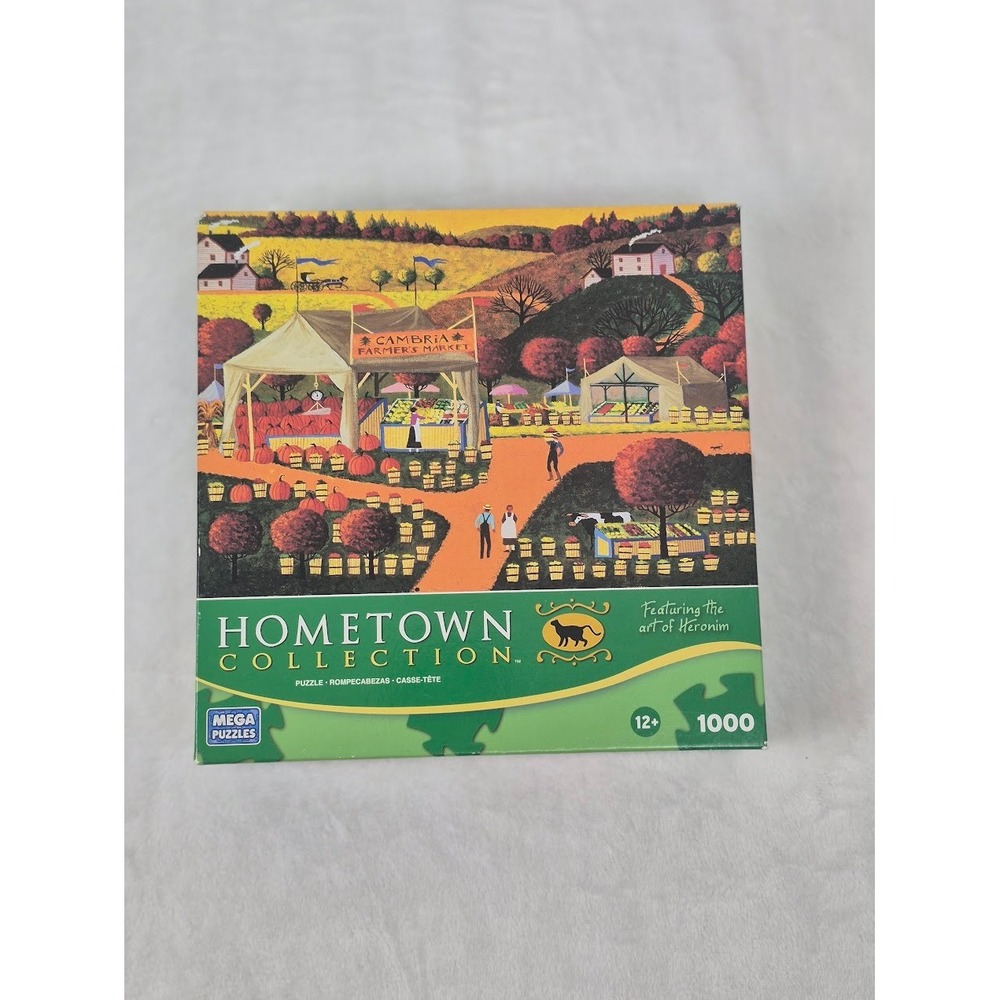Mega‎ Puzzles 1000 Piece Multicolor Cambria Farmers Market Heronim Art Excellent